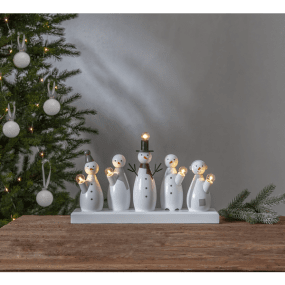 Snowman Vit från Star Trading - Placera den i ett f&ouml;nster, p&aring; en hylla eller och p&aring; en sk&auml;nk.