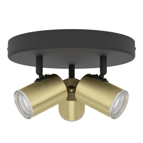 Consuma 3 Guld spotlight från Eglo - De tre r&ouml;rliga spotlightsen g&ouml;r det enkelt att rikta ljuset dit du beh&ouml;ver det, vilket ger b&aring;de funktion och flexibilitet.
