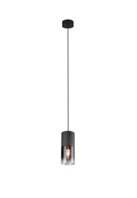 Robin Ø10 Svart taklampa från Trio Lighting - Med den mattsvarta f&auml;rgskalan och det r&ouml;kf&auml;rgade glaset kan den enkelt kombineras med olika inredningsstilar.