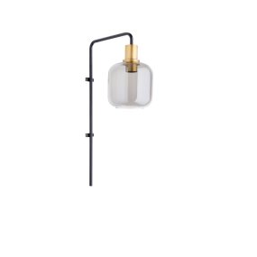 Lekar 32cm Svart vägglampa från Light & Living - Det tonade glaset skapar en mjuk och varm ljusspridning, perfekt f&ouml;r en stilren och elegant inredning.