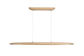 Kenzie 120cm Trä taklampa från Searchlight - Kenzie pendeln har en stilren linj&auml;r design d&auml;r naturlig ask kombineras med vit akryl, vilket ger ett modernt och harmoniskt uttryck.