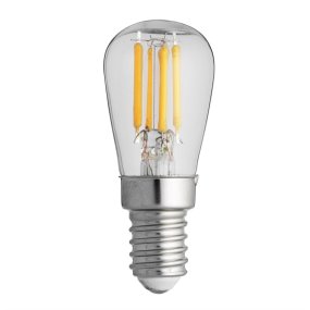 LED E14 päron 3,3W 2200K dimbar Transparent från Unison - Denna P&auml;ron LED-lampa med en klar E14-sockel har en effekt p&aring; 3,3W och en f&auml;rgtemperatur p&aring; 2200K.