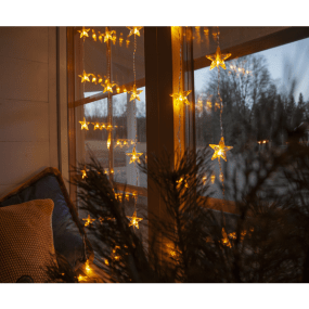 Ljusgardin Star Curtain 1,2m Transparent från Star Trading - H&auml;rlig ljusgardin med varmvitt sken f&ouml;r inomhusbruk.