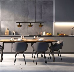 Epsilon 86cm Svart taklampa från Aneta Lighting - Utbytbara detaljer i krom och matt m&auml;ssing ing&aring;r f&ouml;r ditt eget val.