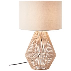 Laraine 52cm Natur bordslampa från Brilliant - Med sin moderna mix av rotting, metall och textil ger den ett naturligt och stilfullt intryck.