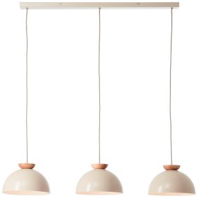 Nalam 100cm Beige taklampa från Brilliant - Nalam taklampa &auml;r en stilren pendellampa tillverkad av metall och tr&auml;, vilket skapar en tidl&ouml;s och naturlig design.