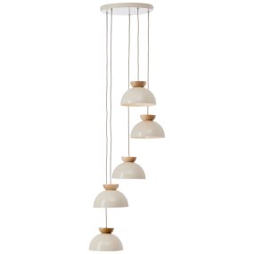 Nalam Ø45 Beige taklampa från Brilliant - Tillverkad i metall och tr&auml;, ger den ett stilrent och varmt intryck i alla rum.