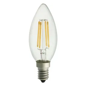 E14 4,5W 2200K 3-steg dimbar minne Transparent från Unison - Kronljus klar E14-ljusk&auml;lla med en effekt p&aring; 4,5W och ett varmt ljus p&aring; 2200K skapar en st&auml;mningsfull atmosf&auml;r med sin eleganta och klassiska design.