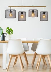 Baskett 107cm Svart från Lucide - Med fyra ljuspunkter som &auml;r elegant skyddade kan du enkelt justera ljusstyrkan och atmosf&auml;ren genom att koppla lampan till en extern dimmer.