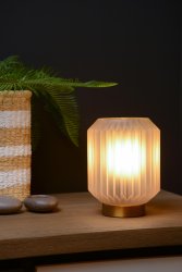 Sueno 17cm Vit bordslampa från Lucide - Med en bredd p&aring; knappt 13 centimeter tar Sueno upp precis r&auml;tt m&auml;ngd plats p&aring; f&ouml;nsterbr&auml;dan.