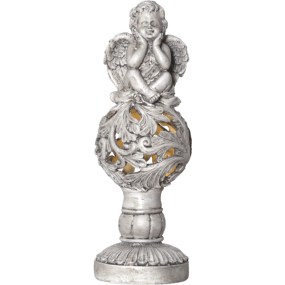 Angel Grå solcellslampa från Star Trading - Tillverkad i plast med en finish som efterliknar sten, vilket ger ett klassiskt och tidl&ouml;st uttryck.