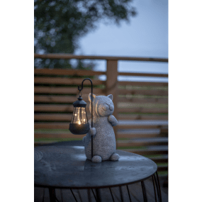 Smilla Grå solcellslampa från Star Trading - Dekorativ solcellsdlampa tillverkad av polyresin som imiterar granit.