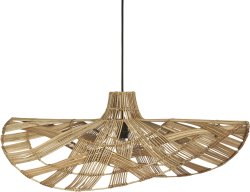 Wella 80cm Natur taklampa från PR Home - Sk&auml;rmen med dess unika form och fl&auml;tning silar ljuset och skapar ett vackert skuggspel.