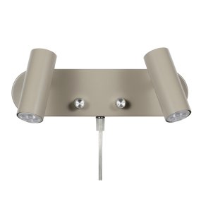 Mini II Nougat läslampa från Oriva - Mini II v&auml;gglampa i nougat f&auml;rgad metall med kromdetaljer &auml;r en praktisk och stilren belysningsl&ouml;sning.