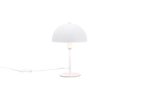 Nola 30cm Vit bordslampa från Trio Lighting - Den moderna, svampformade formen sm&auml;lter in i din inredning och skapar harmoni p&aring; en byr&aring; eller nattduksbord.