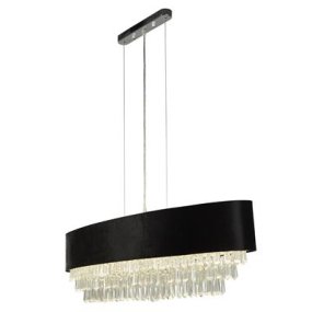 Glamour 100cm Svart taklampa från Searchlight - Den ovala formen ger ett modernt intryck och skapar en harmonisk balans mellan dramatik och sofistikation.