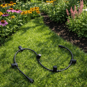 Grenkabel 1m Svart från Lightson - En meter l&aring;ng f&ouml;rgreningskabel i gummi med fem uttag l&auml;ngs med kabeln och ett i slutet av kabeln.