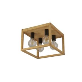 Square 36cm Trä plafond från Searchlight - Tack vare den enkla formen och naturliga materialvalet passar lampan lika bra i moderna hem som i mer klassiska inredningar.