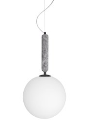 Torrano Ø30 Grå marmor taklampa från Globen Lighting - Sten &auml;r ett naturmaterial, f&auml;rg och skiftningar i marmorering varierar och skapar ett unikt m&ouml;nster f&ouml;r varje exemplar.