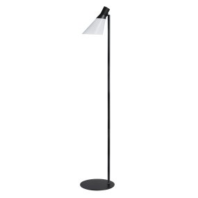 Gent Svart från Dyberg Larsen - Gent &auml;r en modern och stilren golvlampa med en lampsk&auml;rm av opalglas i kombination med svart metall.