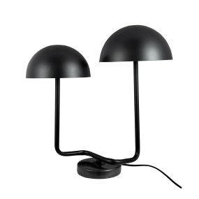 Cluster 42cm Svart bordslampa från Dyberg Larsen - De tv&aring; lampsk&auml;rmarna ger en behaglig och balanserad belysning, perfekt b&aring;de f&ouml;r arbete och mysiga h&ouml;rn.