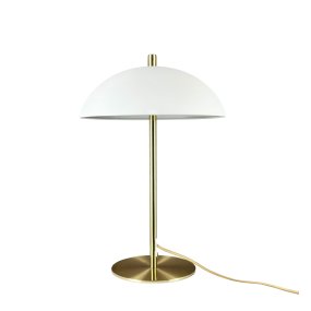 Globus 44cm Mässing/beige från Dyberg Larsen - Lampan &auml;r tillverkad i metall och kombinerar en mjuk beige ton med detaljer i m&auml;ssingfinish, vilket ger ett harmoniskt och modernt uttryck.