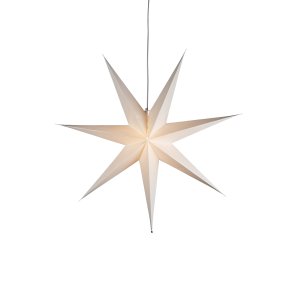 Pappersstjärna Ø78 Vit från Konstsmide - Den enkla, eleganta designen sprider ett mjukt och behagligt ljus som ger en harmonisk k&auml;nsla under advent och jul.