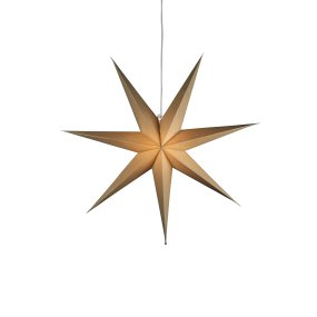 Pappersstjärna Ø78 Beige från Konstsmide - Den enkla, eleganta designen sprider ett mjukt och behagligt ljus som ger en harmonisk k&auml;nsla under advent och jul.