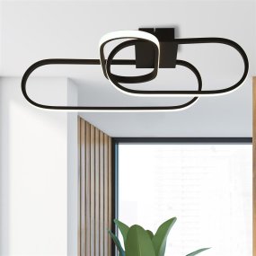 Clip 65cm Svart plafond från Searchlight - Clip &auml;r utrustad med energieffektiv LED-teknik som anv&auml;nder upp till 75 % mindre energi och h&aring;ller upp till 20 g&aring;nger l&auml;ngre &auml;n vanliga gl&ouml;dlampor &ndash; ett smart och h&aring;llbart val.