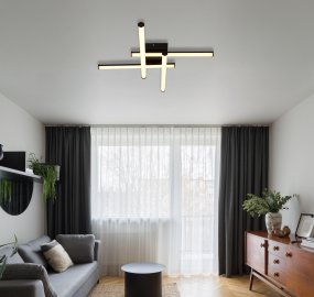 Kirina 50cm Svart plafond från Globo Lighting - Kirina adderar moderna stil till rummet med dess innovativa, kvadratiska design.