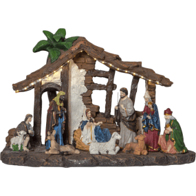 Nativity Flerfärgad från Star Trading - Levereras med b&aring;de sladd och stickkontakt och drivs av 3st AAA batterier (ing&aring;r ej).