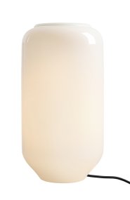 Flask 36cm Vit/svart bordslampa från Artera - Den h&ouml;ga, rundade kupan i opalglas sprider ett mjukt och behagligt ljus som skapar en varm och inbjudande atmosf&auml;r.