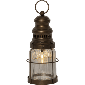 Aina Brons från Star Trading - Klassisk och stilfull lykta i metall och glas som ger ett mysigt, varmvitt sken.