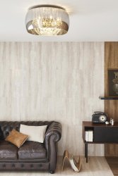 Pearl Ø50 Rökfärgad plafond från Lucide - Tack vare denna kombination av reflektion och transparens har Pearl en mycket lyxig och varm framtoning.