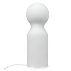 Harper 35cm Vit bordslampa från Dyberg Larsen - Det matta opalglaset skapar en mjuk och rogivande atmosf&auml;r, perfekt f&ouml;r avkoppling och mysiga stunder.