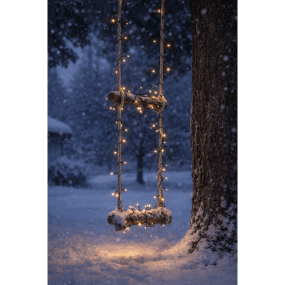 Ljusslinga Akku 10m Svart från Star Trading - Den &auml;r utrustad med en praktisk timerfunktion som lyser i 6 timmar och &auml;r sl&auml;ckt i 18 timmar f&ouml;r att spara batteri.