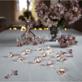 Ljusslinga Valentine Rosa från Star Trading - Levereras med 30cm extra kabel till batteridosan.