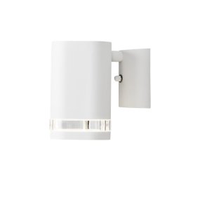 Modena Vit från Konstsmide - Modena &auml;r en stilren fasadlampa i vitlackad aluminium med en elegant detalj i transparent akrylglas som ger lampan ett modernt uttryck.