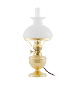 Aspö EL 155 Mässing från Karlskrona lampfabrik - En klassisk liten elmonterad fotogenlampa med oljehus i m&auml;ssing, som passar s&auml;rskilt v&auml;l in i marina milj&ouml;er.