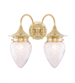 Tigerstedt IP24 Mässing från Karlskrona lampfabrik - F&ouml;r att g&aring; in med kuloledning kompletteras med en distansplatta.