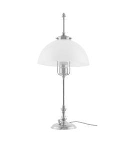 Swedenborg Nickel från Karlskrona lampfabrik - Swedenborg har sin f&ouml;rebild i det tidiga 1800-talets lampor d&auml;r sk&auml;rmen gick att justera f&ouml;r att f&ouml;lja vaxljusets l&auml;ngd allteftersom det brann ner.