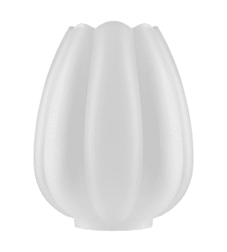 Tulpankupa 85 Mattvit från Karlskrona lampfabrik - Formar med m&ouml;nstrad yta &auml;r avsev&auml;rt mycket mer kostsamma att formge och tillverka &auml;n vanliga rotationssymmetriska lampkupor.