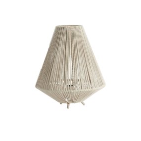 Felida 40cm Krämvit bordslampa från Light & Living - Den geometriska formen och det mjuka materialet ger en bohemisk och naturlig k&auml;nsla, perfekt f&ouml;r att addera en mysig atmosf&auml;r i ditt hem.