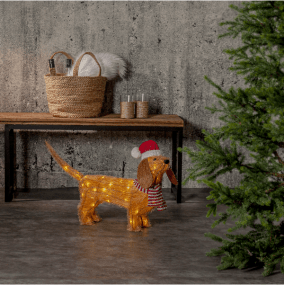 Tecidy Brun från Star Trading - Rolig juldekoration i form av en hund som passar lika bra inne som ute.