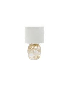 Hite 28cm Offwhite bordslampa från House Doctor - Den rundade lampfoten i glas pryds av ett vackert offwhite virvelm&ouml;nster som g&ouml;r varje exemplar unikt och ger lampan ett levande uttryck.