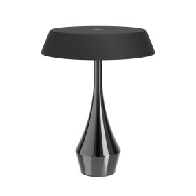 Turcio 20cm Svart portabel från Eglo - Turcio &auml;r en portabel lampa i metall med blank svart fot och svart strukturerad sk&auml;rm.