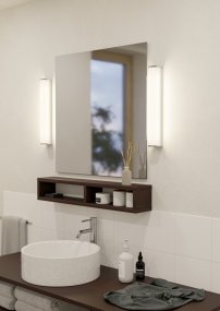 Patrovaro 35cm Vit badrumslampa från Eglo - Lampan har integrerad LED med ett ljusfl&ouml;de p&aring; 1000 lumen och f&auml;rgtemperaturen kan justeras i tre steg fr&aring;n vitt till kallvitt ljus.