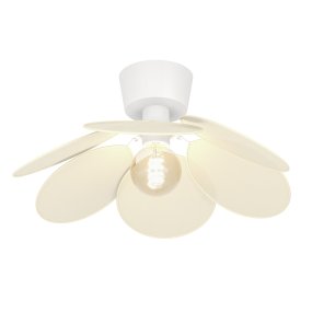 Binacua Ø45 Beige plafond från Eglo - Sk&auml;rmen &auml;r uppbyggd av mjukt rundade blad som &ouml;verlappar varandra och l&aring;ter ljusk&auml;llan synas i mitten.