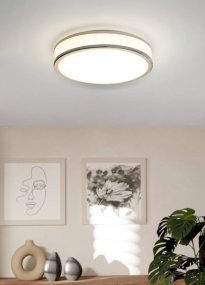 Palermo Ø40 Vit från Eglo - Med en stilren design i krom och en mjukt lysande LED-panel ger den b&aring;de ett estetiskt tilltalande utseende och energieffektiv belysning.