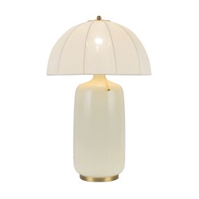 Crosby 70cm Krämvit bordslampa från Elstead Lighting - Crosby bordslampa har en mjukt formgiven lampfot i kr&auml;mvitt st&aring;l med dekorativa detaljer i m&auml;ssing.